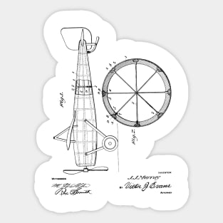 Airplane Vintage Patent Hand Drawing Sticker